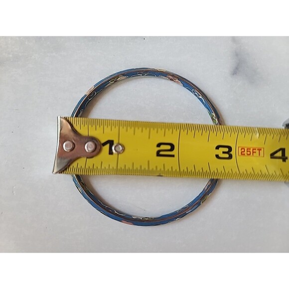 Cloisonne Floral Enamel Bangle Bracelet Vintage - Picture 10 of 10